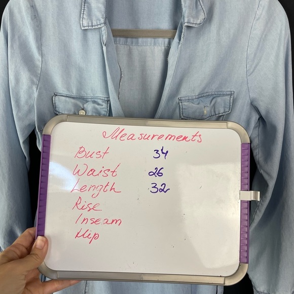 BB Dakota by Steve Madden Gennesse Fray Wrap tencel chambray long sleeve dress - Picture 10 of 11